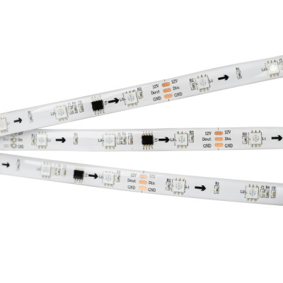 Светодиодная лента SPI-5000SE-5060-30 12V Cx3 RGB (10mm, 7.2W/m, IP65) (arlight, Закрытый, IP65)