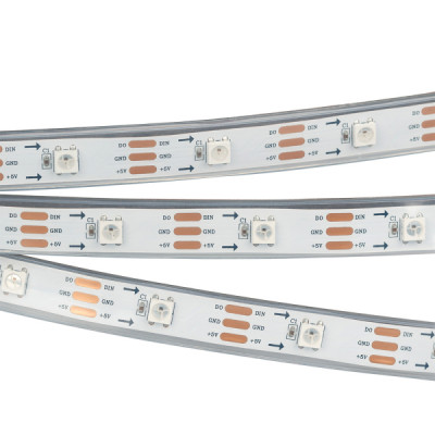 Светодиодная лента SPI-5000P-AM 5V RGB (5060, 150 LED x1, 2812) (arlight, Закрытый, IP66)