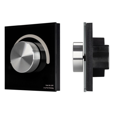 Панель SMART-P99-DIM-G-IN Black (230V, 1.5A, 0/1-10V, Rotary, 2.4G) (arlight, Стекло)