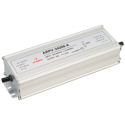Блок питания ARPV-24200-A (24V, 8.3A, 200W) (Arlight, IP67 Металл, 3 года)