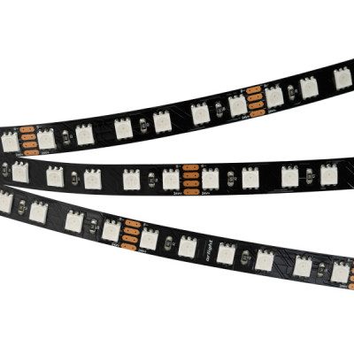 Светодиодная лента RT 2-5000 24V RGB 3X (5060, 420 LED, BLACK) (arlight, 21 Вт/м, IP20)