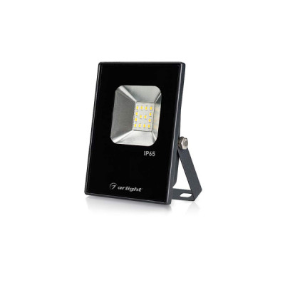 Светодиодный прожектор AR-FLAT-ICE-10W-220V White (Black, 120 deg) (arlight, Закрытый)