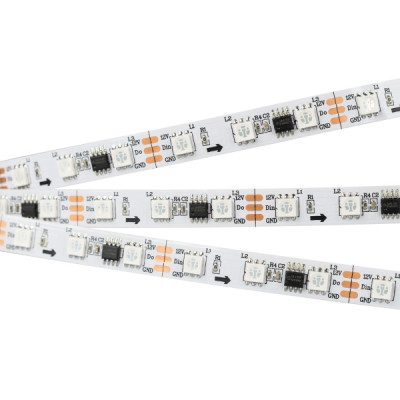 Светодиодная лента SPI-5000-5060-60 12V Cx3 RGB (10mm, 14.4W/m, IP20) (arlight, Открытый, IP20)